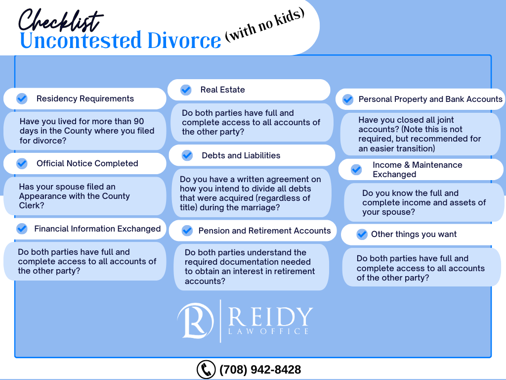 Uncontested Divorce with No Kids Checklist